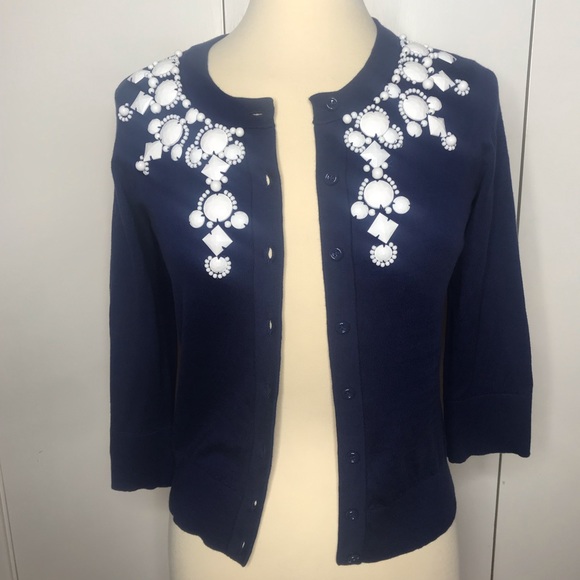 Kate Spade 3/4 sleeve sweater with white beads - Picture 4 of 5